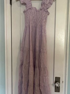 Hill House Nap Dress - Women's Lavender Ruffle Strap Midi Dress